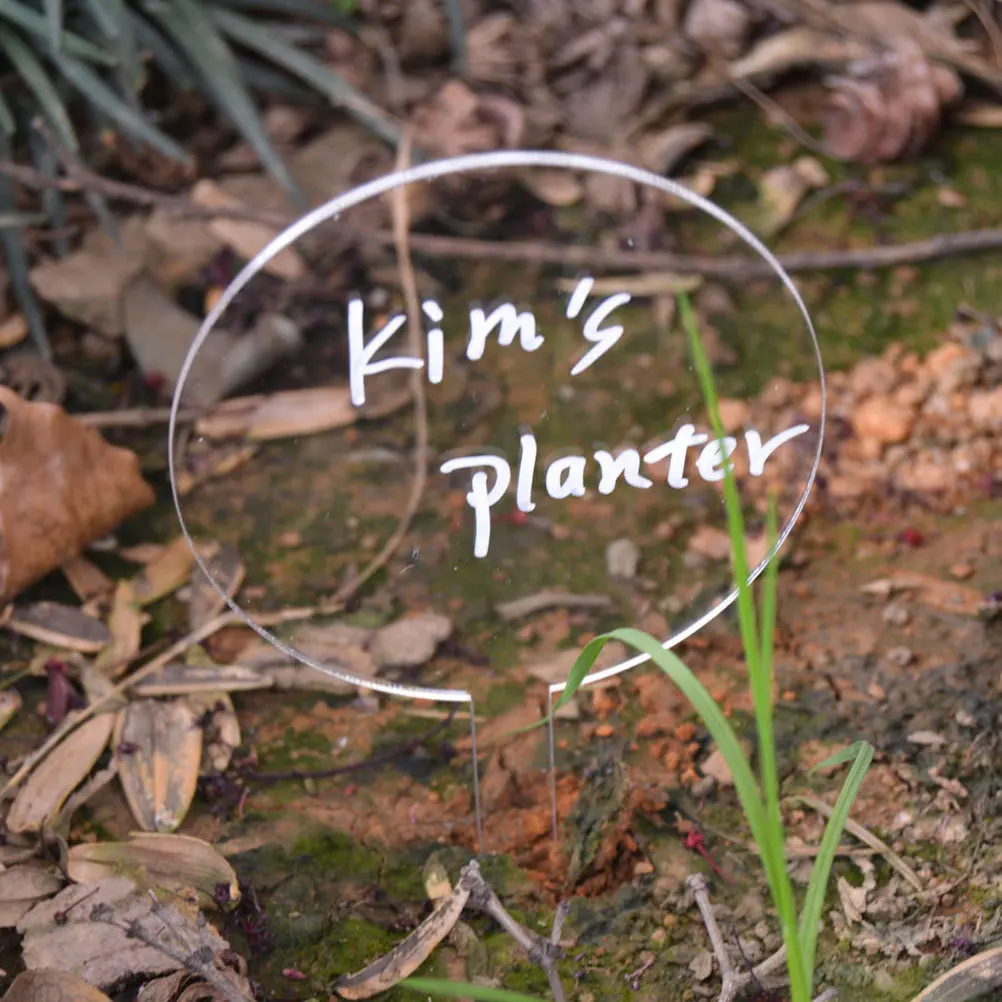 

12Pcs Garden Plant Markers Reusable Waterproof Acrylic Label Tags for Nursery Pots Greenhouse Landscaping DIY Plant