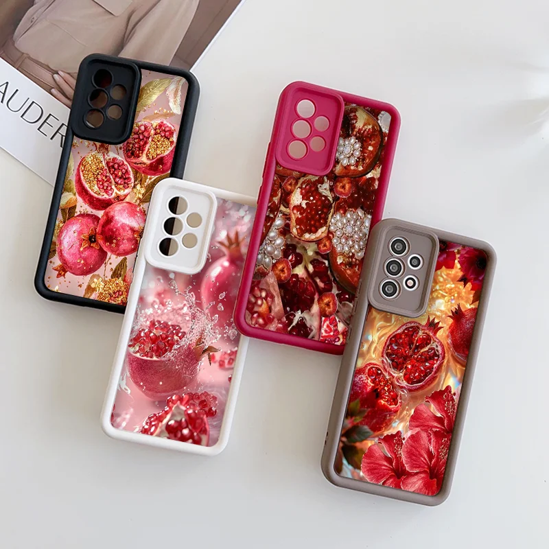 Vintage Pomegranate Flower Artistic Phone Case for OPPO Reno 13F 12 11F 10 ProPlus A58 A78 A79 Find X3 X5 X8 Lite 5G Soft Cover