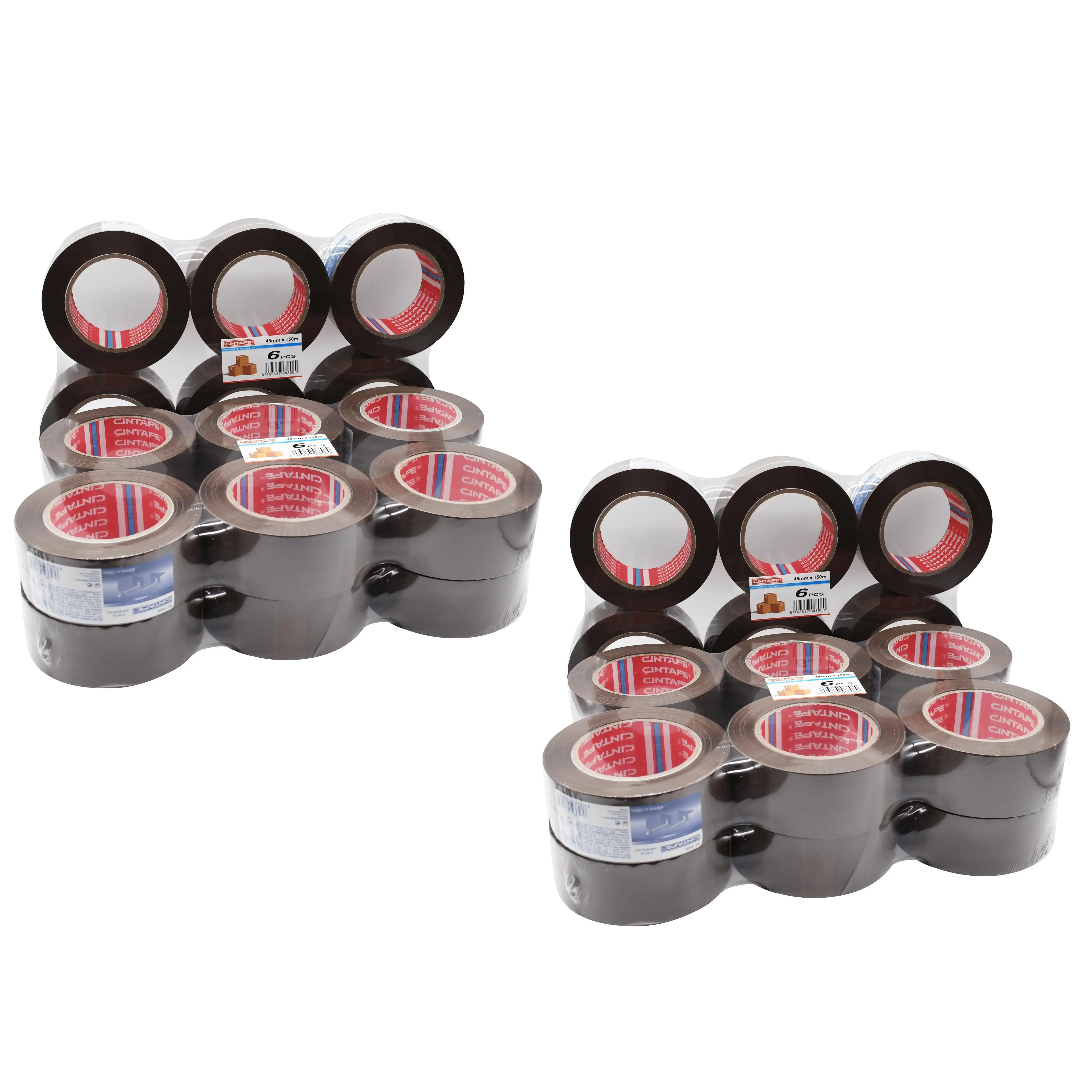Cinta Adhesiva Color Marrón 48mm*150m Rollo de Embalaje Resistente Multiusos Paquete de 36 Rollos Cintape