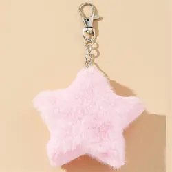 Furry Star Doll Star Plush Pendant Bag Pendant Five-pointed Pentagram Hairball Stuffed Ornament Fluffy Soft Star Key Chain