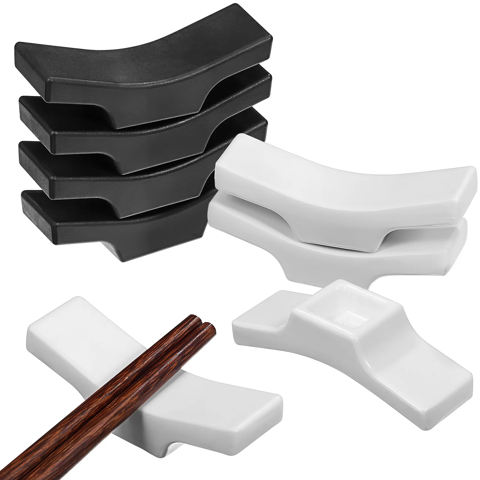 

8 Pcs Chopstick Holder Rest Cutlery Fashionable Metal Alloy Resin Non Slip Home Hotel Restaurant Japanese Tabletop