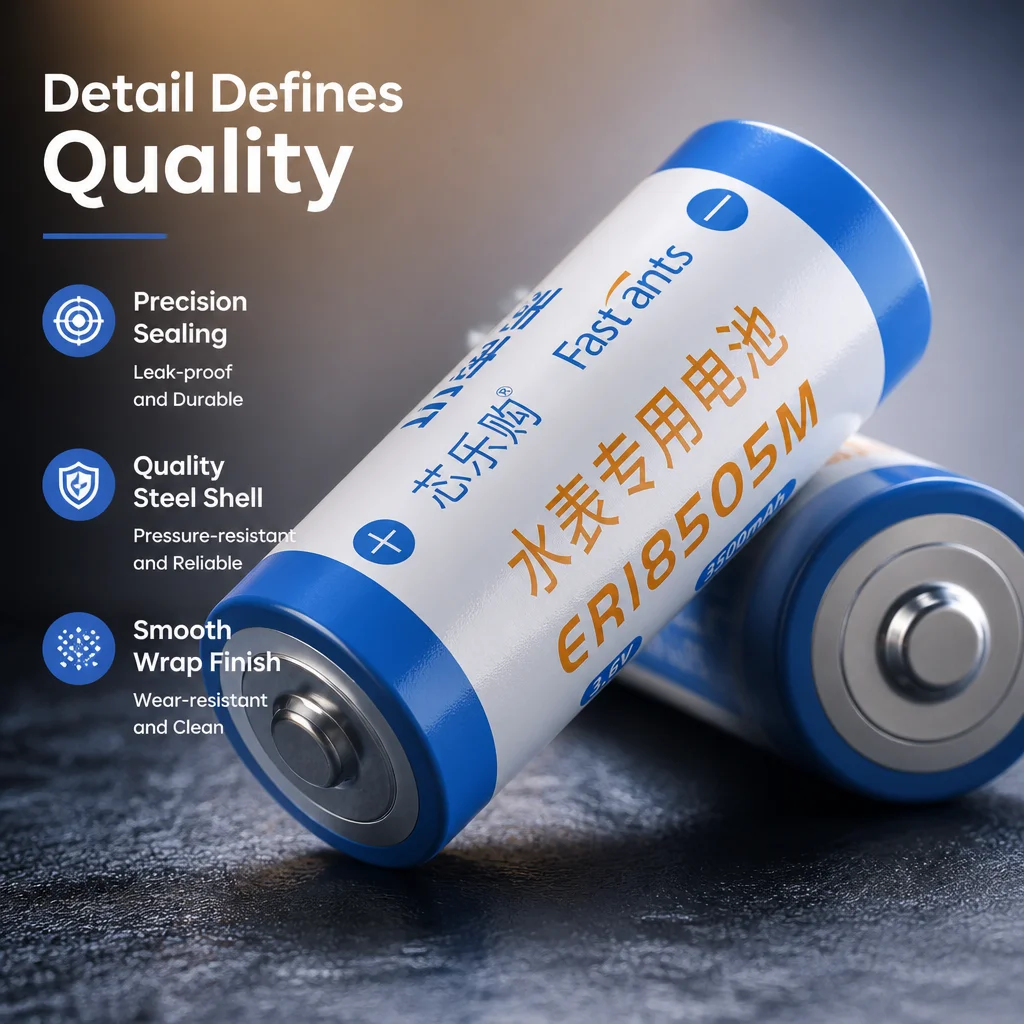 10Pcs ER18505M 3.6V Li-SOCl2 Battery With Plug Wide Temp Lithium Cell For Smart Water Gas Meters PLC Temp Detector