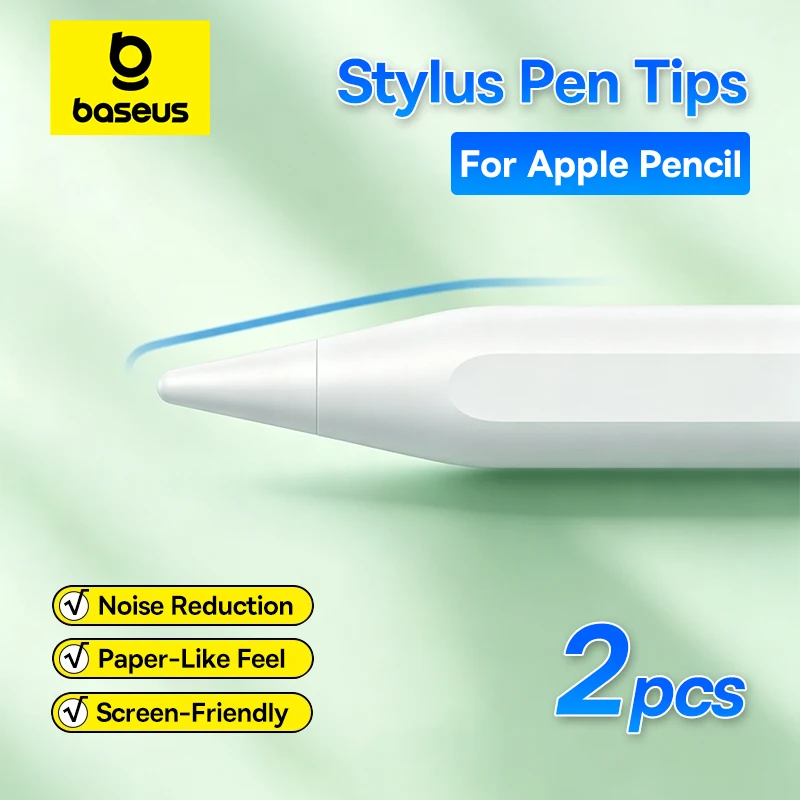 Baseus Stylus Pen Tips 2/6 PCS for Apple Pencil Pro 2nd 1st Gen USB-C Silent Smooth Replacement Nib Set for iPad Pencil Pen Tib