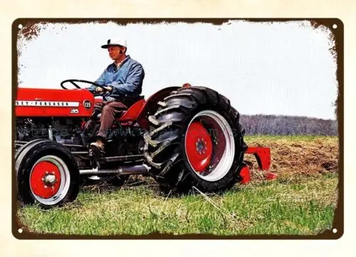 1960s Massey Ferguson MF 135 Tractor Country Farm House metal tin sign wall art