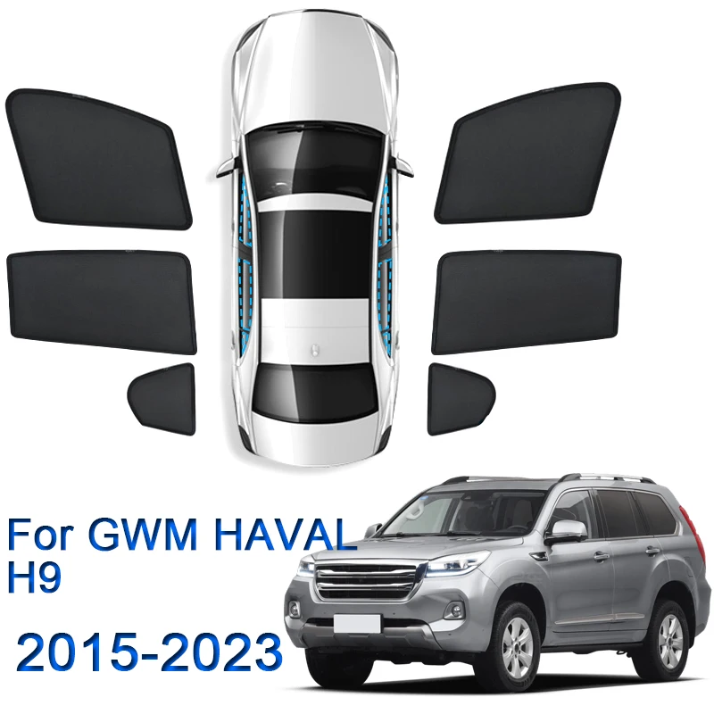 

For GWM HAVAL H9 2015-2023 Car Side Window Sunshades Magnetic Adsorption Curtain Privacy Car Sun Shade UV Reflection Accessory