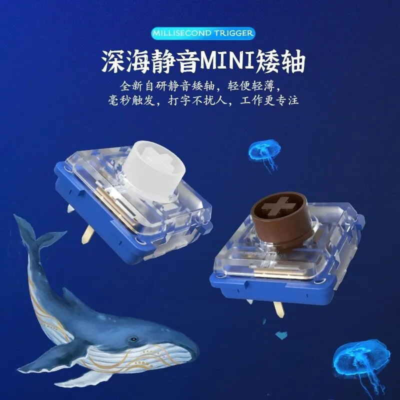 Kailh Mute Switch Choc V2 1353 Deep Sea Whale MINI Paragraph Linear Silent Low Profile Mute Switch Mechanical Keyboard Hitbox