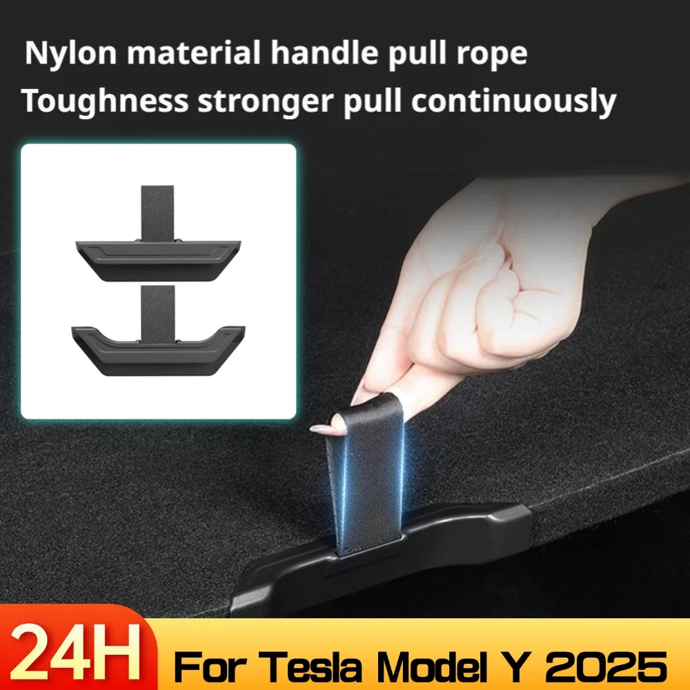 

For Tesla Model Y Juniper 2025 Rear Trunk Rope Draw String Tail Box Cover Handle Pull Strap Auxiliary Handle Car Accessories