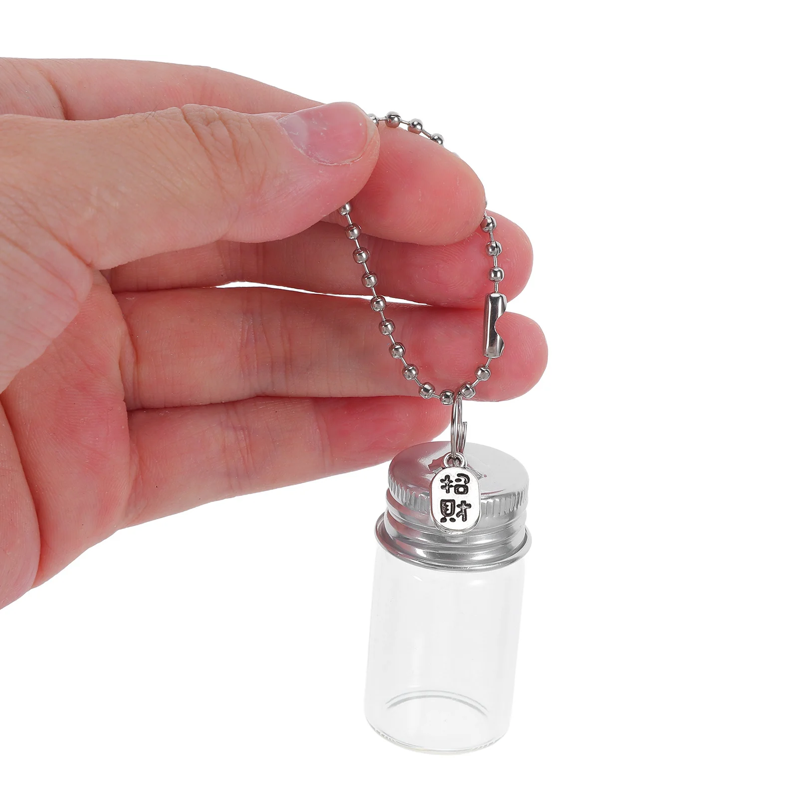 

6Pcs 7Ml Mini Wishing Bottle Keychain Clear Glass Vial Pendant Small Cylinder Bottle for Travel Present Perfume Storage Keyring