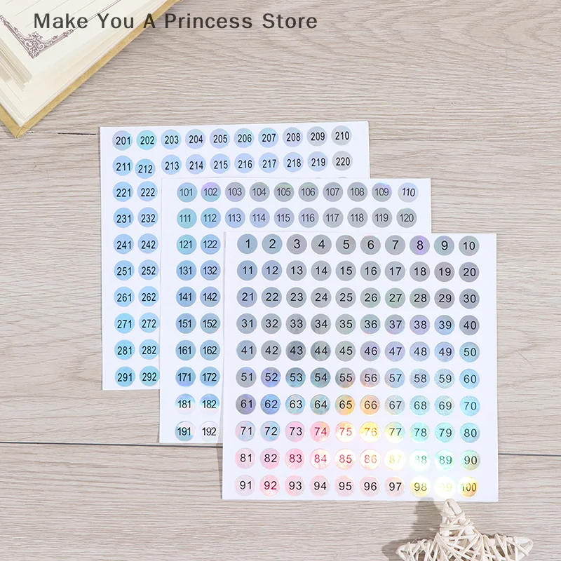 ملصقات ليزر رقم 1-300 مقاومة للماء، علامات أرقام أحمر الشفاه لطلاء الأظافر