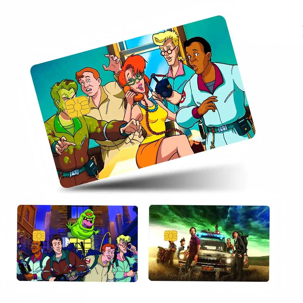 Retro C-Classic G-Ghostbusters Small Big Chip No Chip Anime 4 Pcs 1 Set Film Skin Sticker Tape For Bank Credit Debit Card