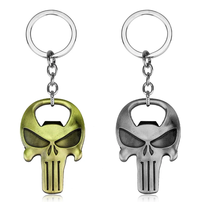 Movie Punisher Keychain Skull Jewelry Classic Retro Simple Backpack Pendant Accessories Keyring Gift Souvenir