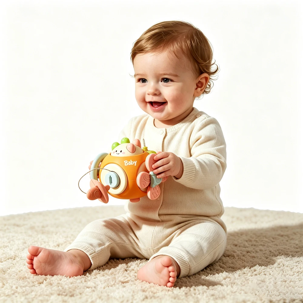 1PC Upgraded ABS 6-in-1 Busy Ball Hexahedron, Baby Sensory & Fine Motor Toy, Gift, Random 3 Colors