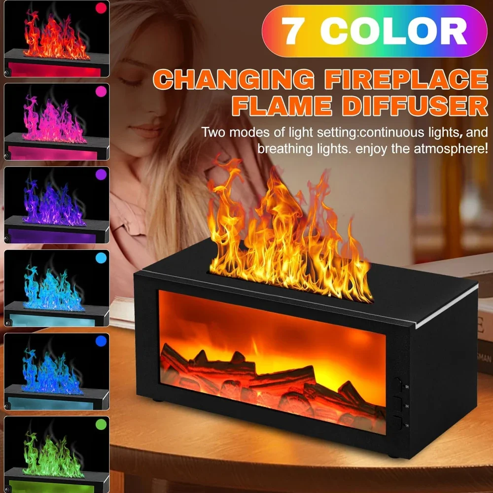 Humidificador de aire ultrasónico y difusor de aceite Operación silenciosa, luz ambiental de 7 colores, aromaterapia para el hogar y la oficina