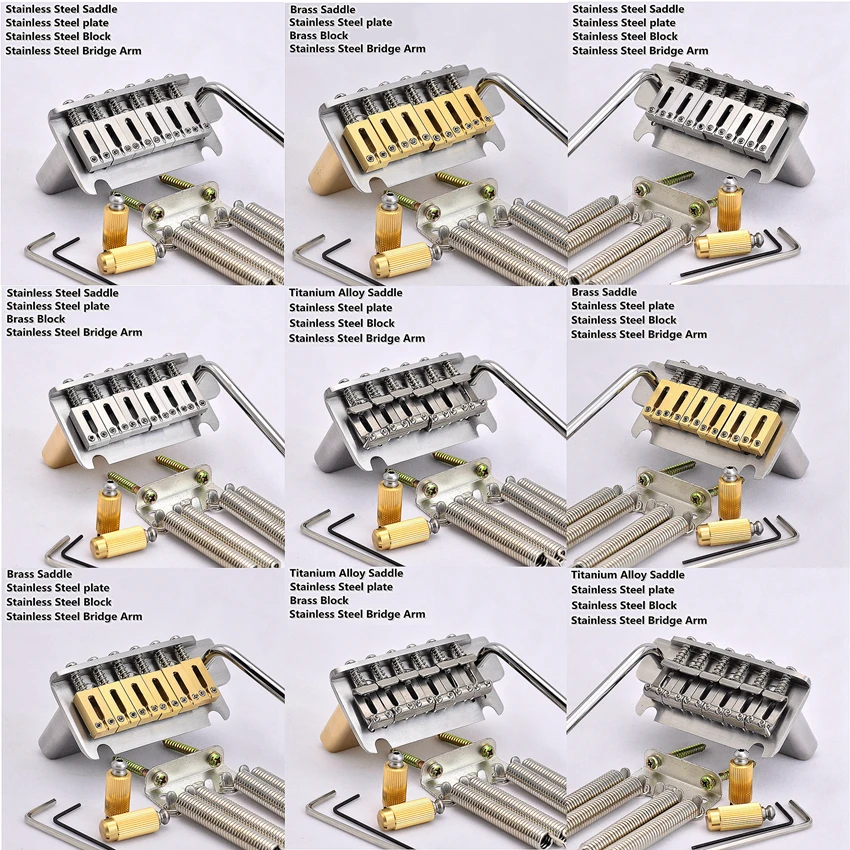 2 Point 510 Style Tremolo Bridge with 10.5MM Stainless Steel / Brass/ Titanium Alloy Saddle and Block for St Ibz  JP(Origin)