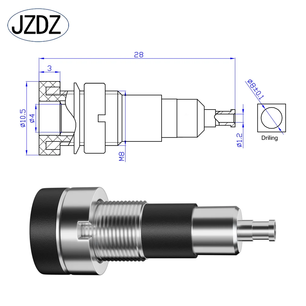 JZDZ 10pcs 4mm Banana Socket Binding Post Nut Banana Plug Jack Electrical Connector Terminal Test Hole DIY Parts Tools J.40014