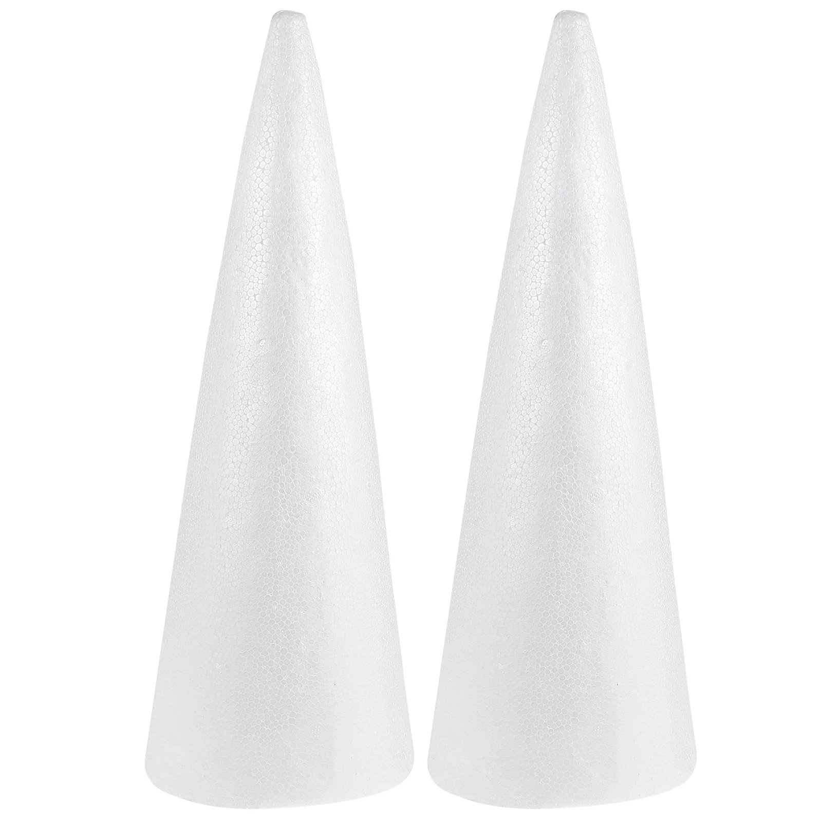 

2Pcs Christmas Foam Cones White Solid Craft Tree Accessories DIY Cake Flower Arrangement Preschool Kindergarten Educational