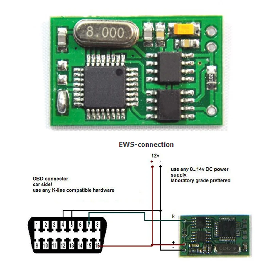 Hotsale EWS2 EWS3.2 Immo EMULATOR Adapter for BMW E34, E36, E38, E39, E46 Auto EWS IMMO Immobilizer Diagnostic Tool PCB Board