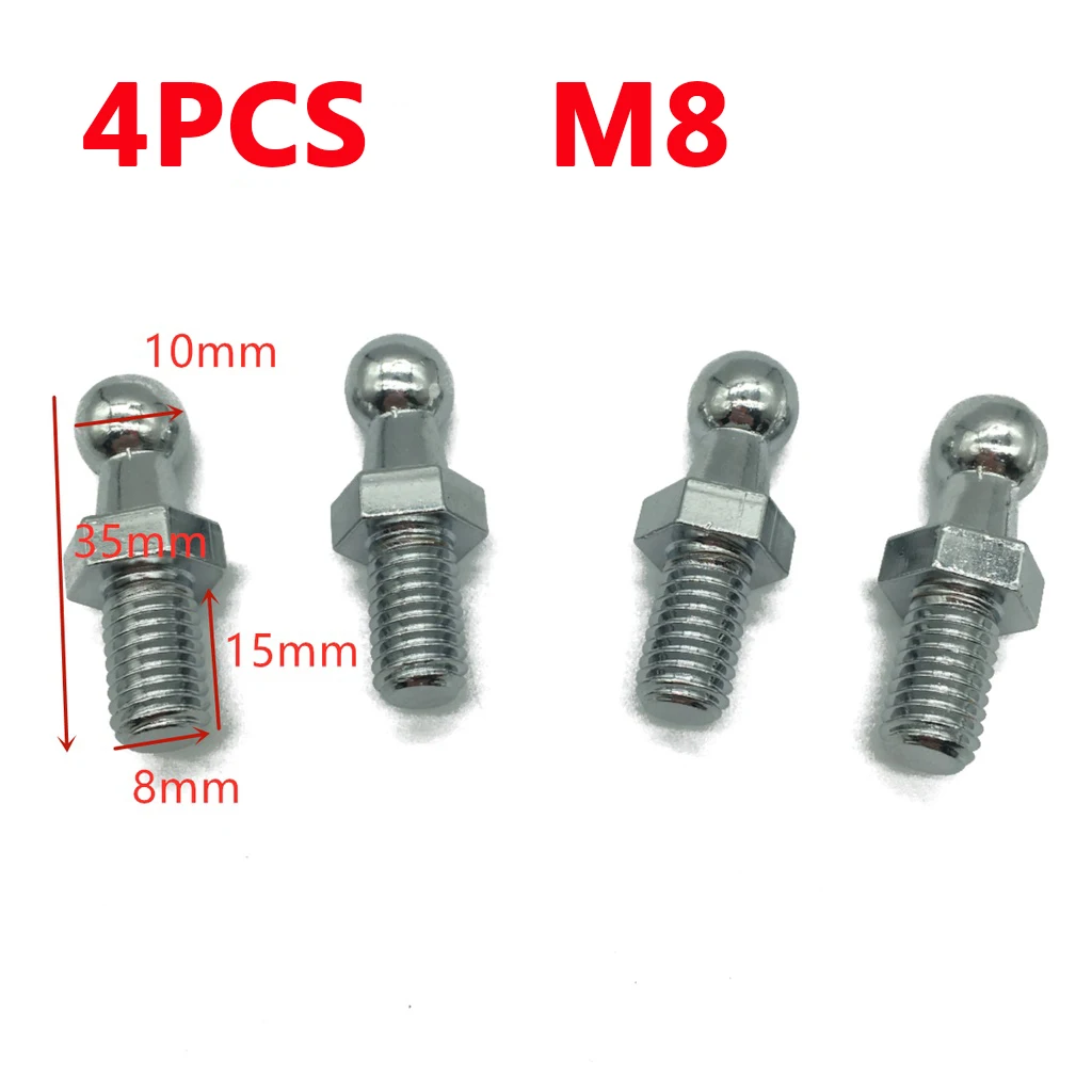 4Pcs M8/M6 Universal 10mm Rear Boot Front Bonnet Gas Strut End Fitting Connector Ball Pin Joint Valve Spring Screw