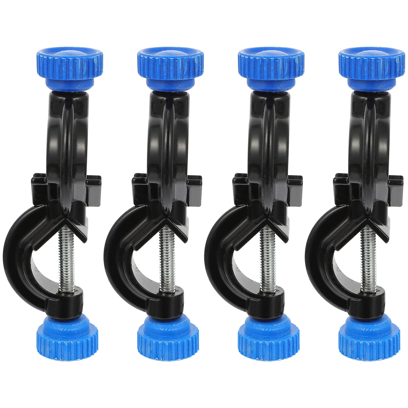 4 Pcs Pipe Wrench Iron Stand Accessories Adjustable Clamp Bracket Labs Supplies Beaker Right Angle Clip Holder Black Boss Head