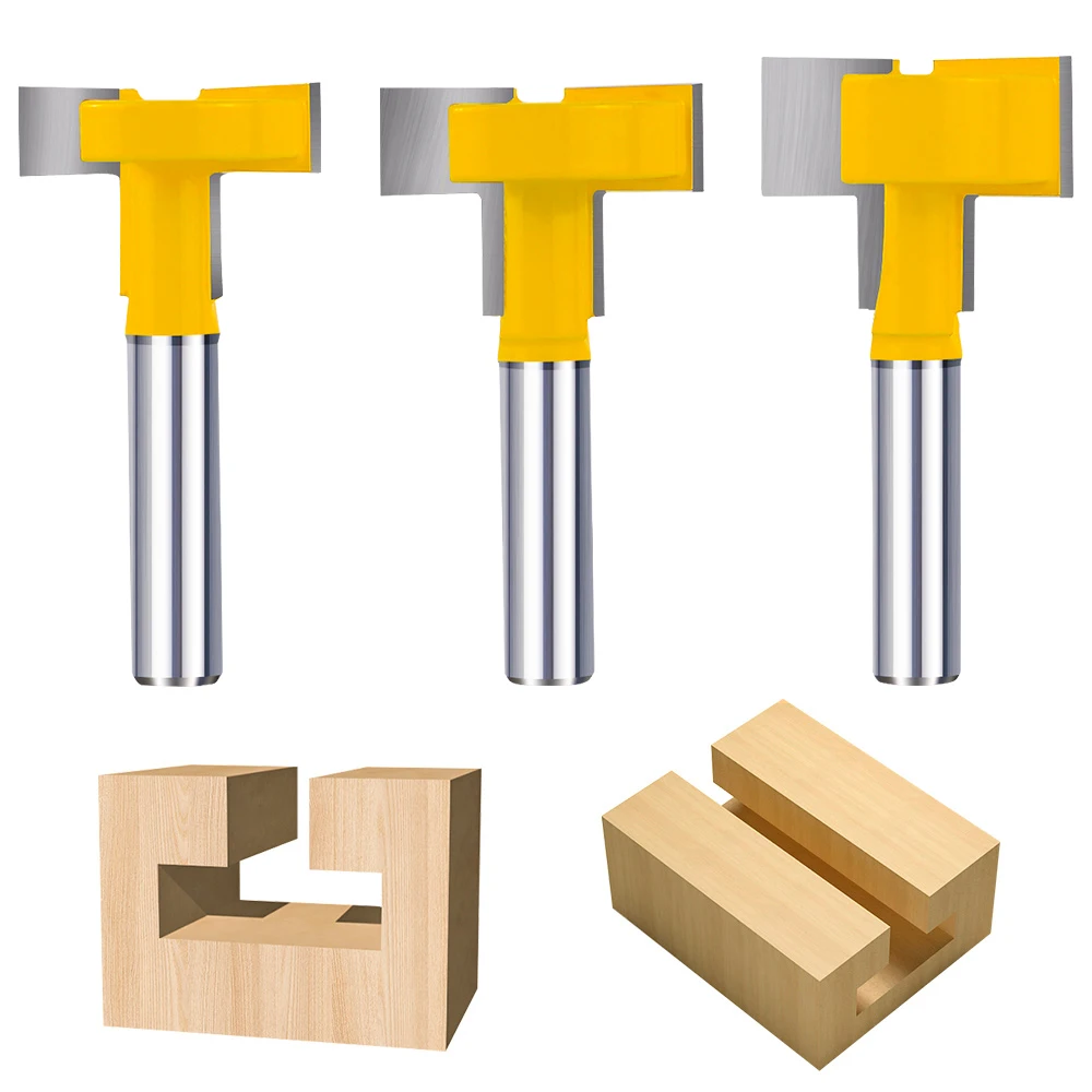 T-sloting Router Bit 8Mm Shank T Type Slotting Cutter untuk Alat Ukiran Kayu Tenon Miling Cutter Router Wood Bit