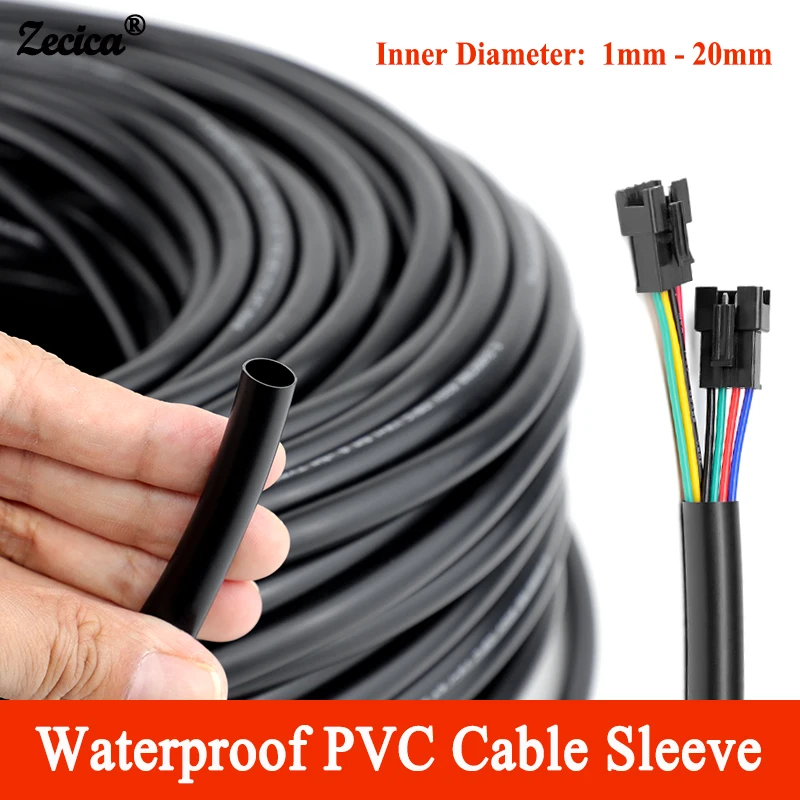 1-50M Wire Harness Protection PVC Cable Sleeve 1-20mm Car Motorcyles Wire Wrap Sheath Insulated Waterproof Wires Organizer