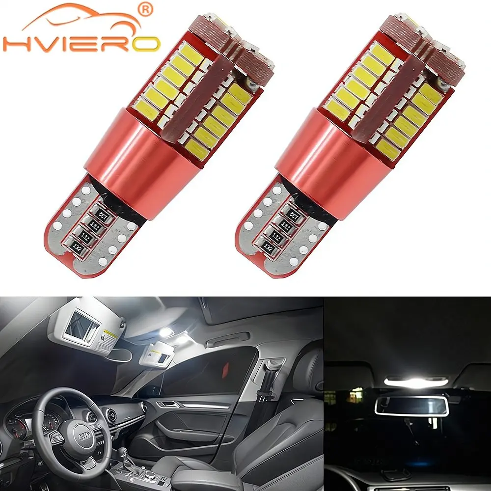 

2PCS T10 4014 57LED Auto Turn Signal License Plate Lights Trunk Lamp CANBUS Wedge Marker Bulb Car Clearance Green Red White Pink