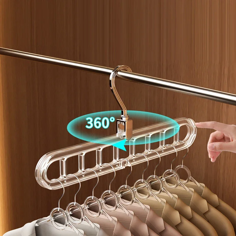 4PCS/lot Multifunctional Magic Clothes Hanger Space Saving Foldable Rotating Wardrobe Organizer for Home Dorm Room Storage Use