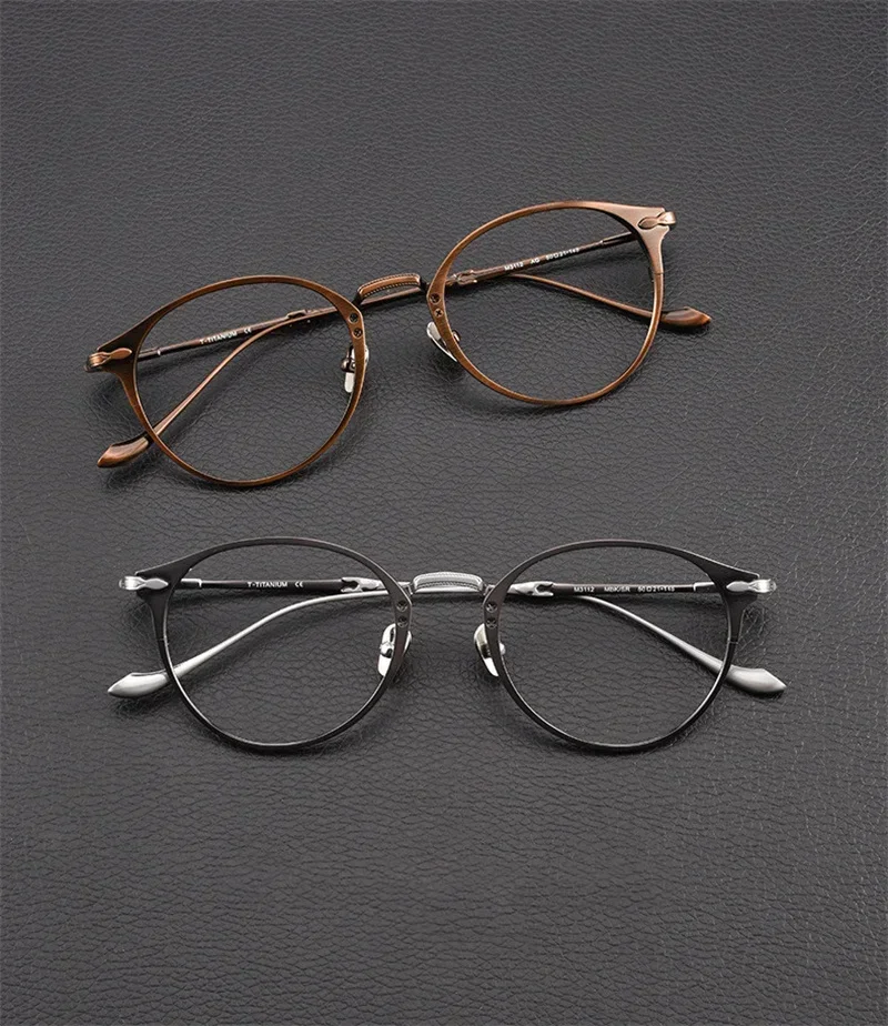 

Japanese Handmade Titanium Retro Round Glasses Lightweight Spectacle Frame For Men Prescription Eyeglasses Women Myopia Gafas