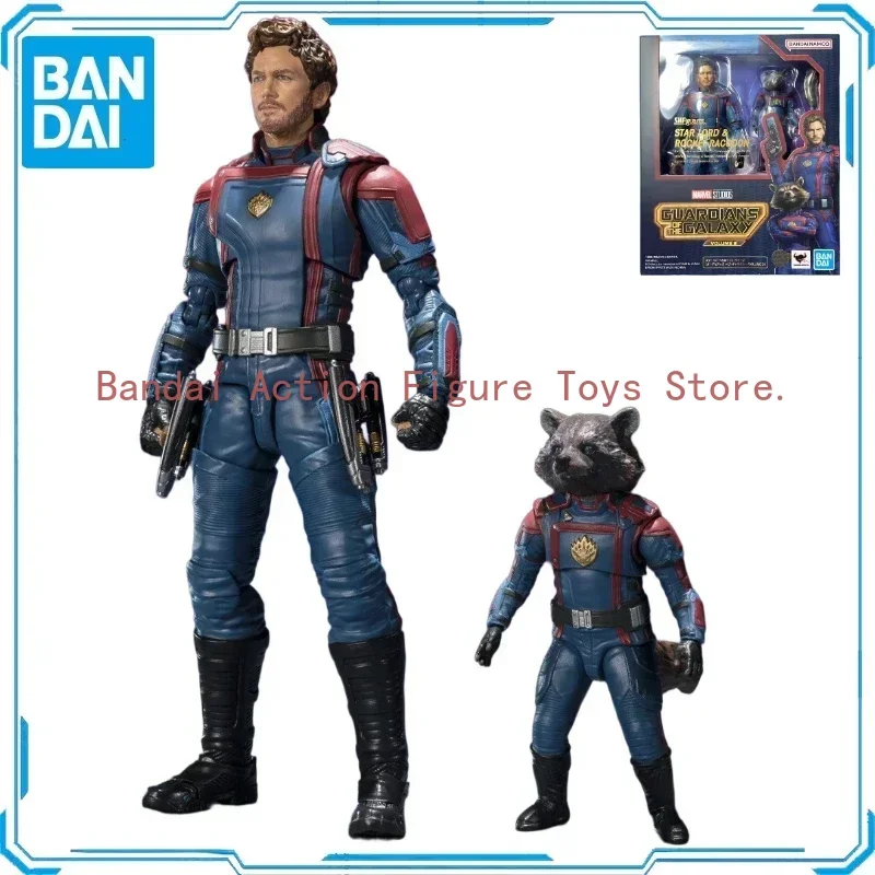 

In Stock Original SHF Bandai Star Lord Rocket Raccoon Action Figure Animation Toy Gift Model Collector Anime Hobby