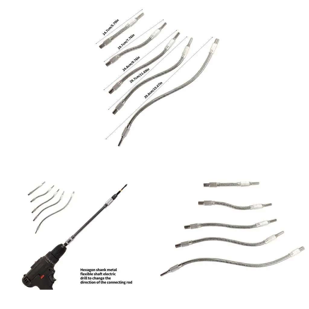 

652F Hexagonal Shank Flexible Adapter Drill Bit Extension For Power Tool Tight Space Accessibility Solution