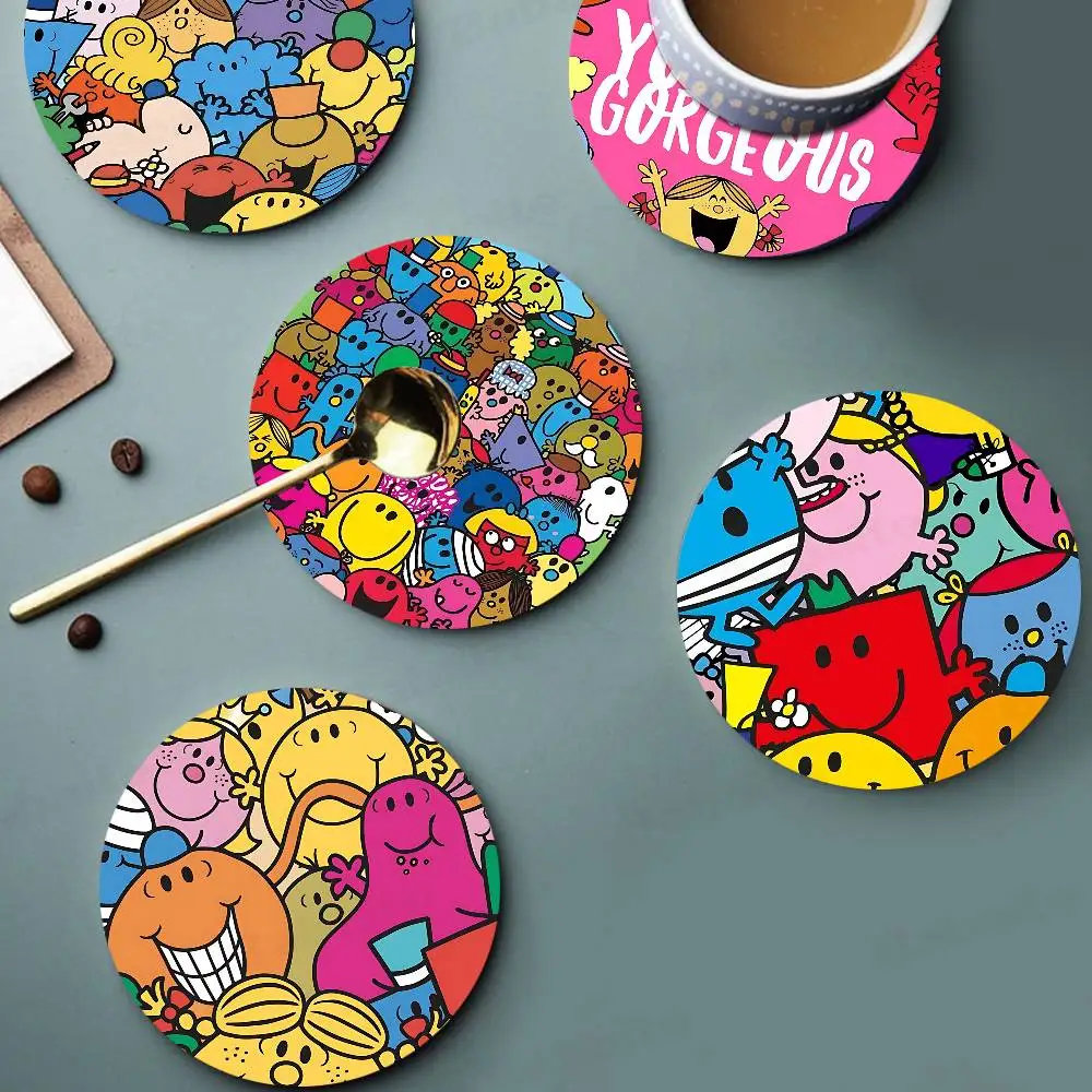 

Children Book Mr M-Men Little M-Miss Coasters Suitable For Daily Family Gathering Decoration, Kitchen, Anti-slip Wooden Coasters