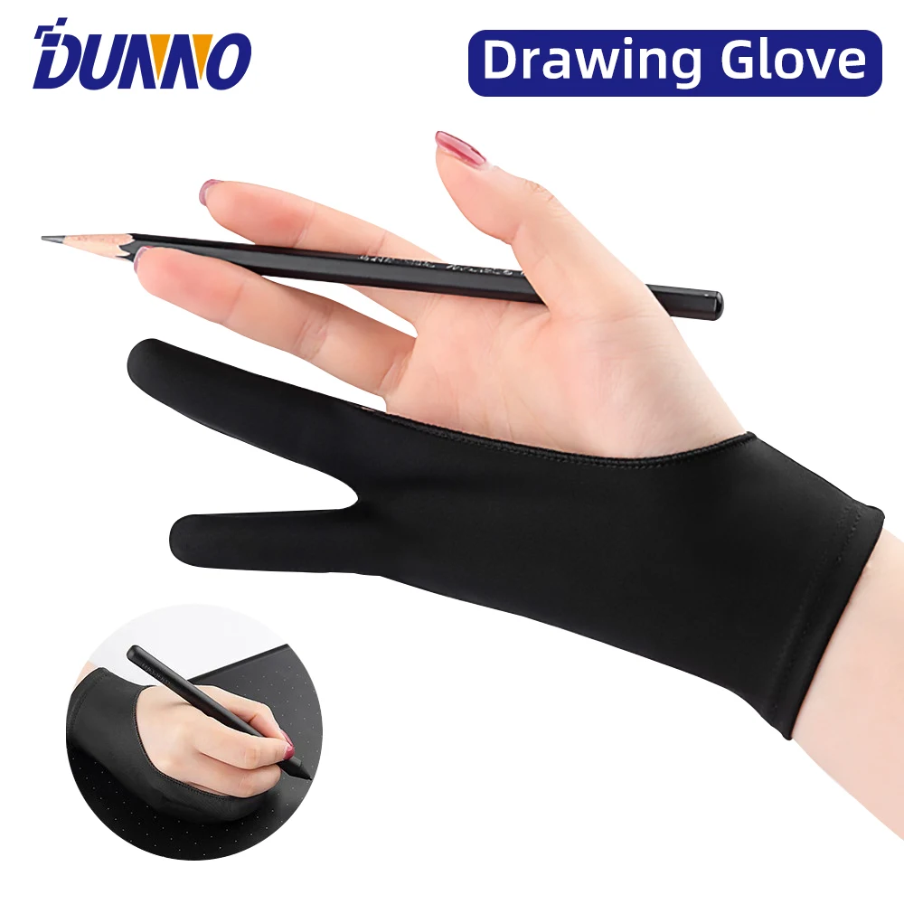 Anti-touch & Anti-fouling Two-Fingers Painting Glove For Drawing Tablet iPad Screen Board