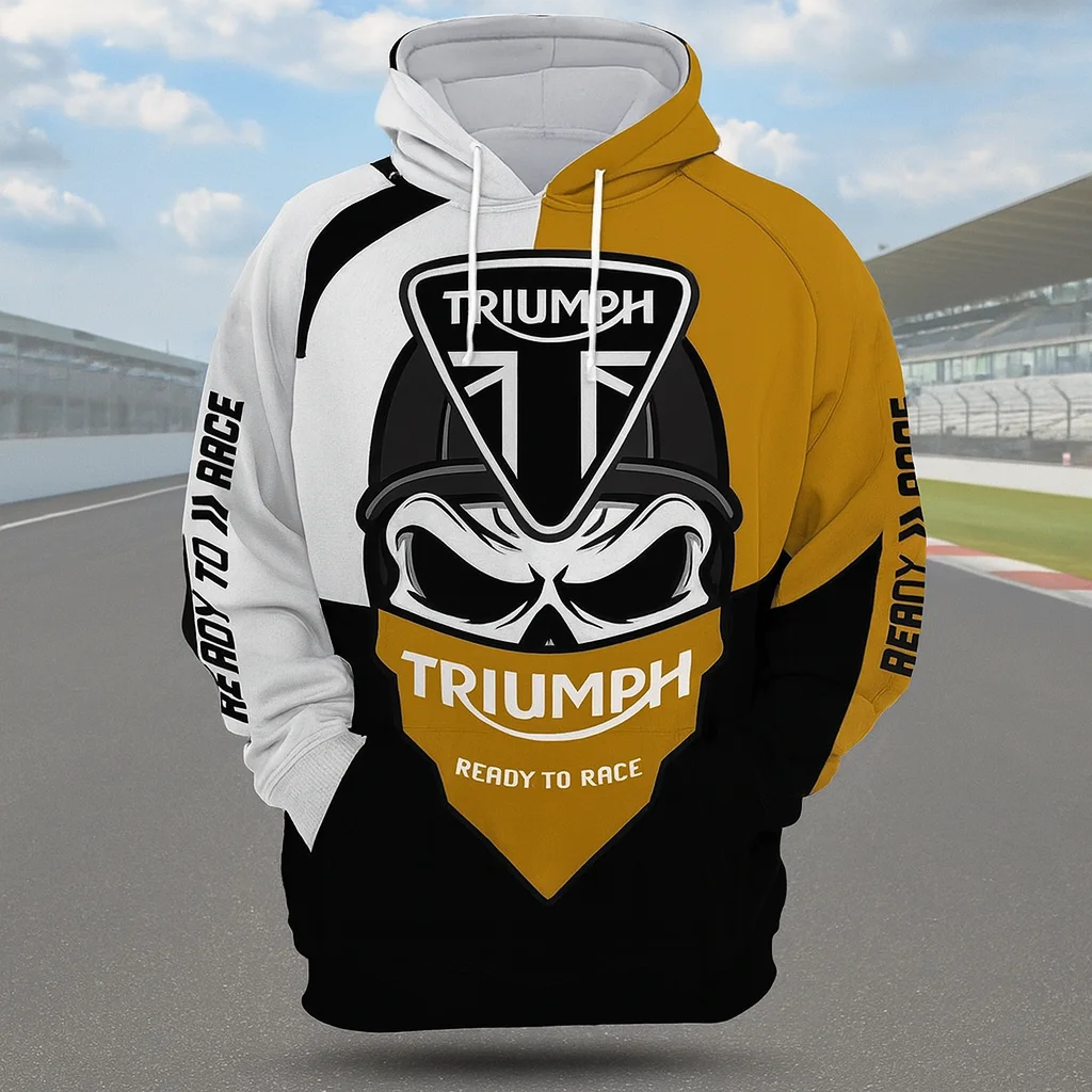 

Лидер продаж, мотоциклетная толстовка Triumph 2026, толстовка с принтом вентилятора, модная уличная повседневная удобная повседневная одежда, топ с капюшоном