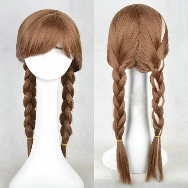 Wig Halloween anak-anak, Wig Halloween "Frozen" Anna Double Whip Elsa putri