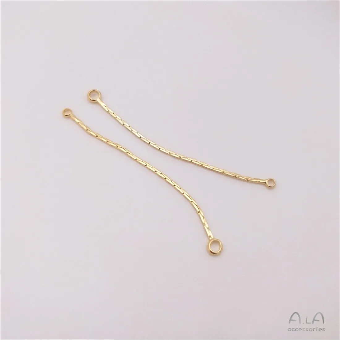 14K Gold-plated Double-ring Earring Tassel Handmade Diy Jewelry Pendant Ear Hanging Accessories B832