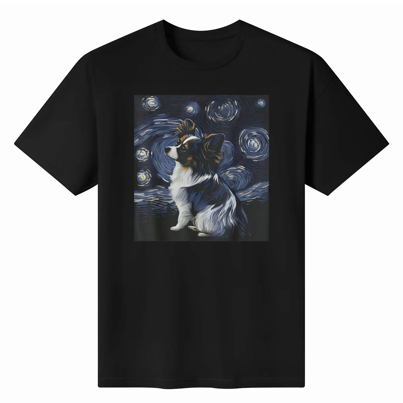 

2024 New Fashion High Quality Papillon Dog Starry Night Dogs Lover Gifts Graphic Gift Unisex T-Shirt