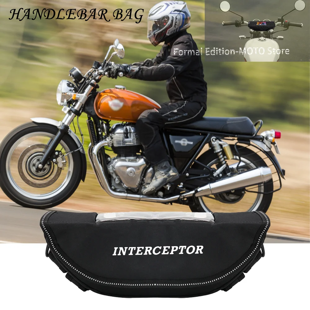 Universal Motorcycle Handlebar Bag with Touchscreen Phone Storage Bag for Interceptor 650 Interceptor 650 Twin Continental GT650