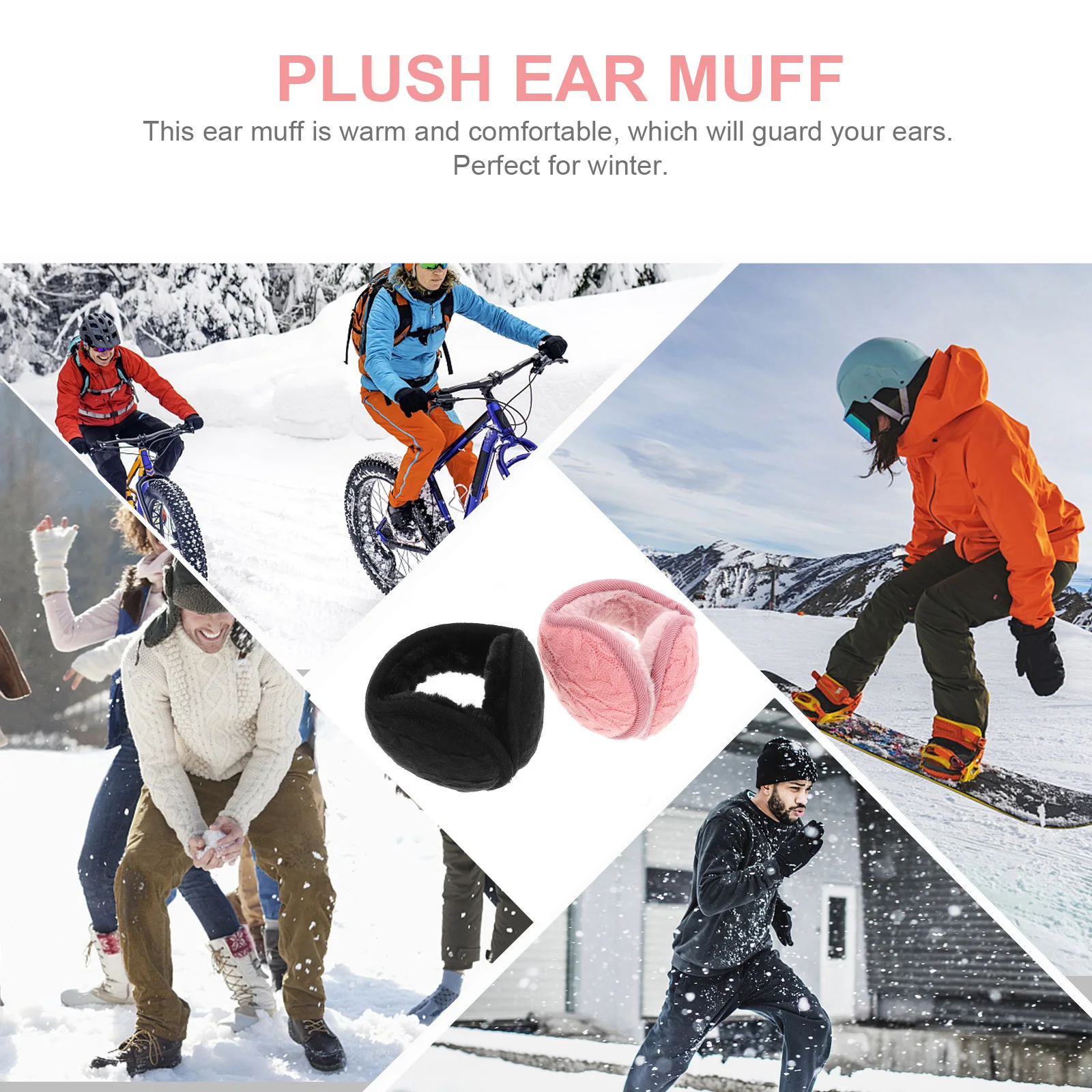 

2Pcs Outdoor Foldable Winter Earmuff Warm Ear Cover Soft Comfortable Warm Keeping Ear Muffs Earmuffs Winter Outdoor Earmuff