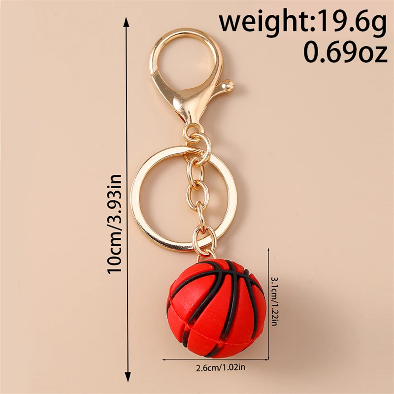 Niedliche 3D-Sport-Basketball-Schlüsselanhänger für Autoschlüssel, Souvenir-Geschenke für Frauen und Männer, Handtaschen-Schlüsselringe, DIY-Schmuck-Dekoration – Detail 1