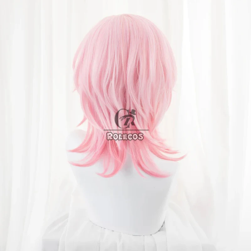 ROLECOS Synthetisch Haar Spel Honkai: Star Rail 7 Maart Cosplay Pruiken 7 Maart Halloween 43 cm Gemengde Roze Pruik Synthetisch haar