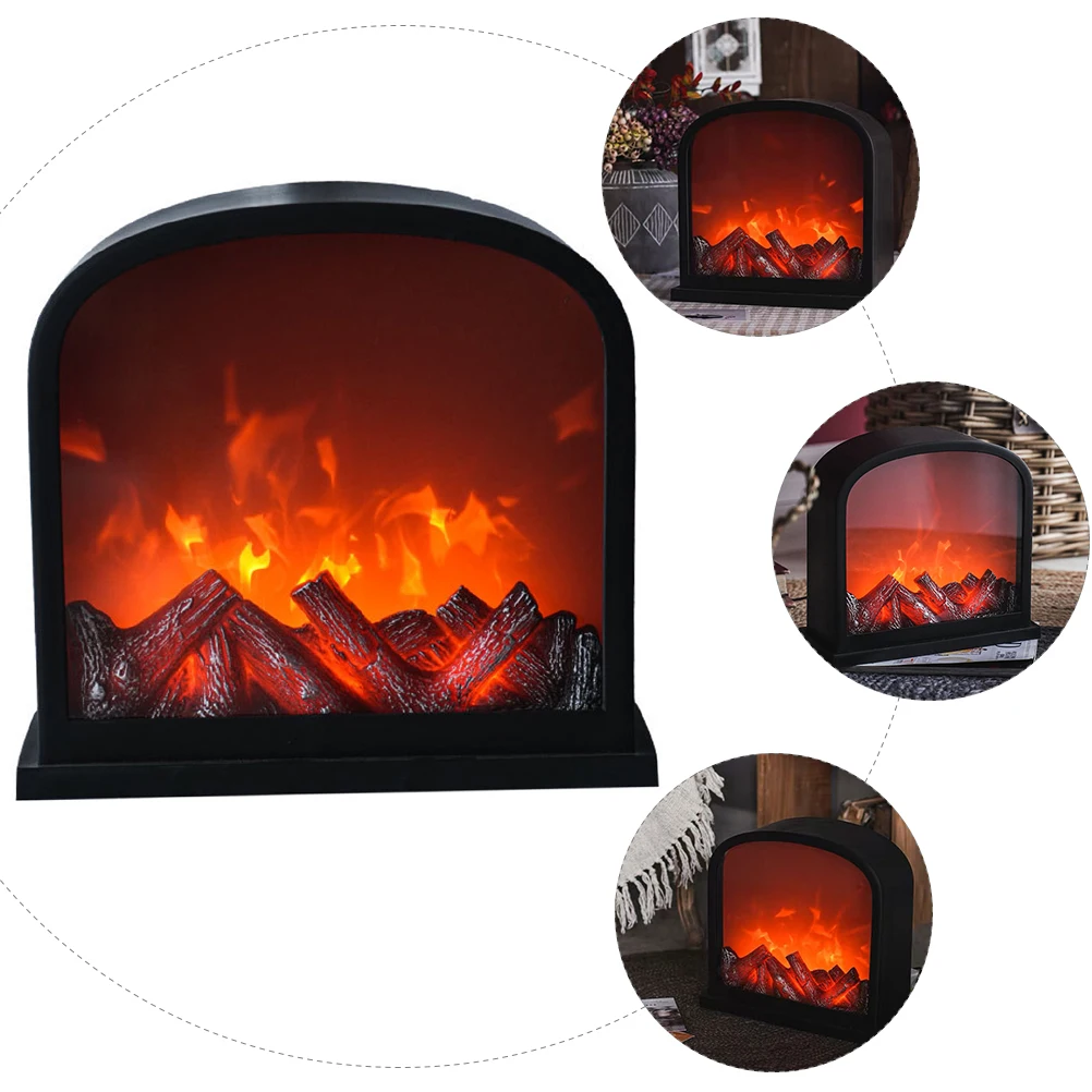 

LED Fireplace Night Light Mother Plastic Retro Christams Lantern Party Decoration