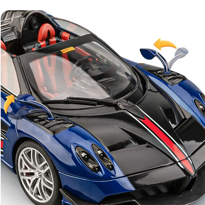 New 1:18 Huayra BC Alloy Sports Car Model Diecast Metal Racing Car Vehicle Model Sound and Light Simulation Kids Toy Gift - view 6