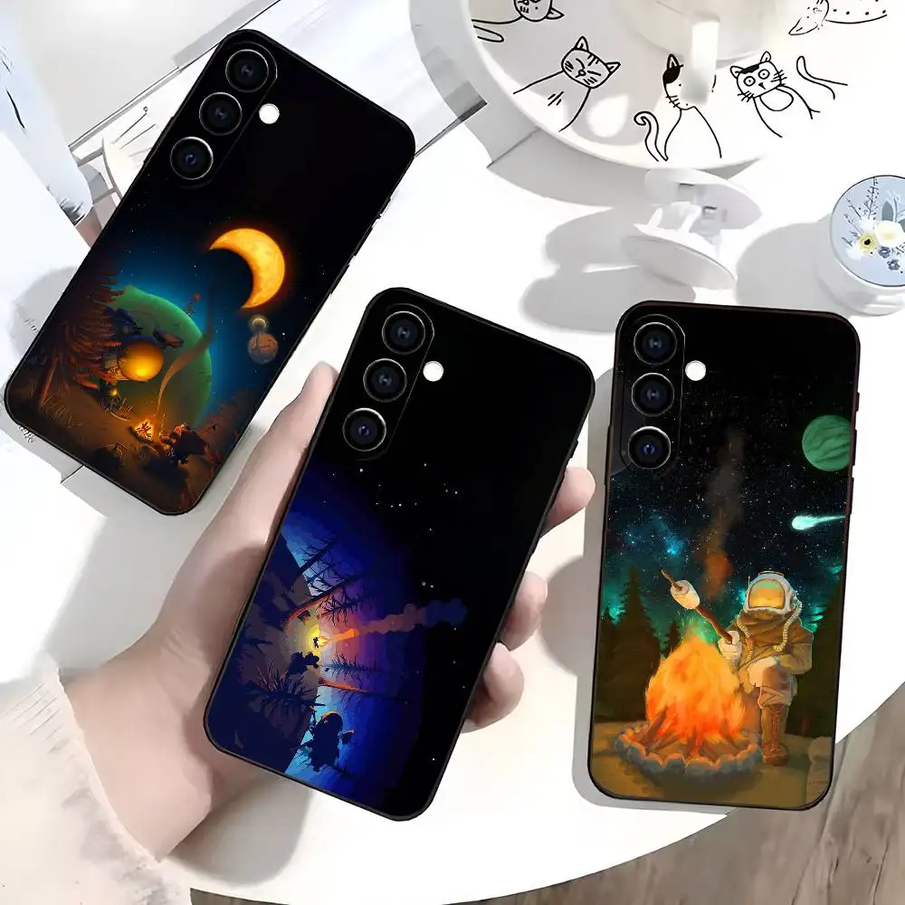 

O-Outer W-Wilds Soft Black Phone Case for Samsung Galaxy A73/A72/A71/A70/A53/A52/A51 Compatible with Multiple Models