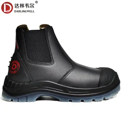 DARLINGWELL-Work Boots for Men, Steel Toe, Slip-on, Safety, Oiled Leather Shoes, Breathable, Quick Dry, Static, DR226, 6in