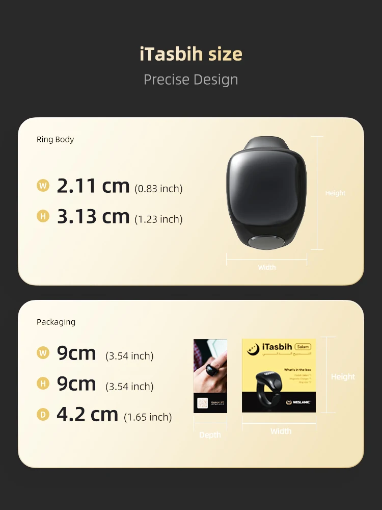 2024 جديد Weslamic Itasbih Smart Praye Tally Counter للصلاة اليومية تذكير الاهتزاز الدائري