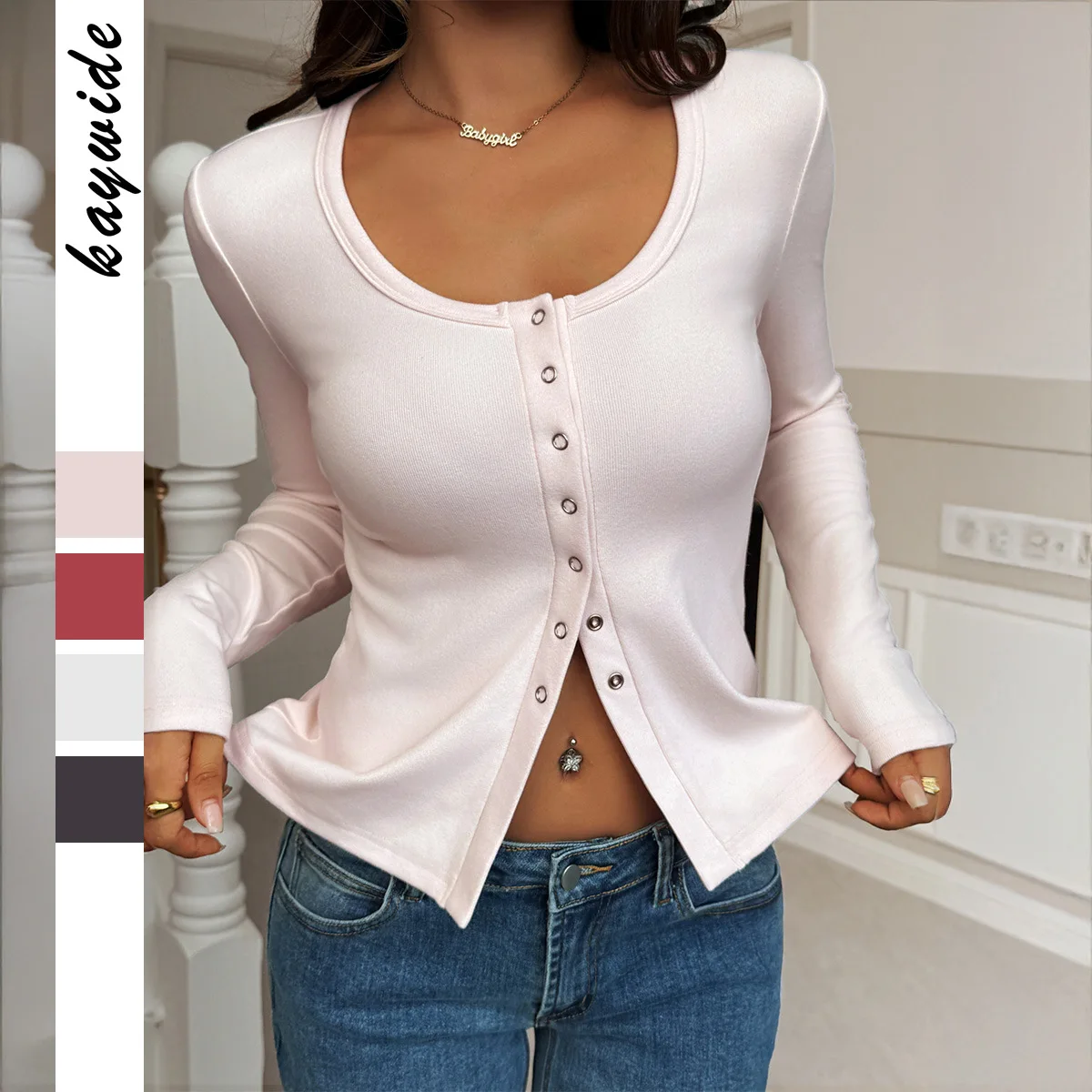 

Long Sweater Cardigan Women's Clothing Spring 2026 Color Polyester Fiber 90% Other Material 0% Open Cardigan Sle