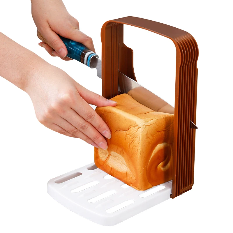 Bread Slicer, Toast Slicer, Foldable Slicer, Color Box, Baking Tool Cutter