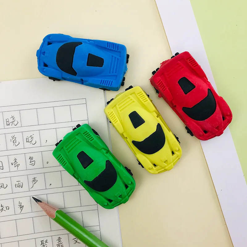 1/4/36 Pieces of Creative Cartoon Car-Shaped Erasers in Random Colors, Detachable and Reassemblable Soft Cleaning Erasers, Suitable for 2B Pencil Writing, a Must-Have for Back-To-School Season