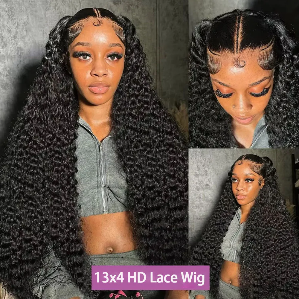 13x4 13x6 HD Lace Deep Curly Wave Frontal Wig Brazilian Jerrly Curly Lace Front Human Hair Wigs For Women 250% Density Hair Wigs image 6
