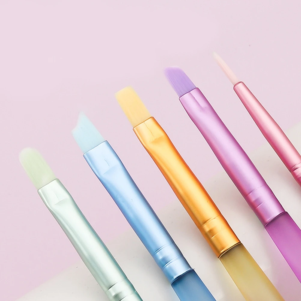 

5 Pcs Manicure Kit Nail Pen Set Art Brush Coloring Accessories Metal Barrel Brushes